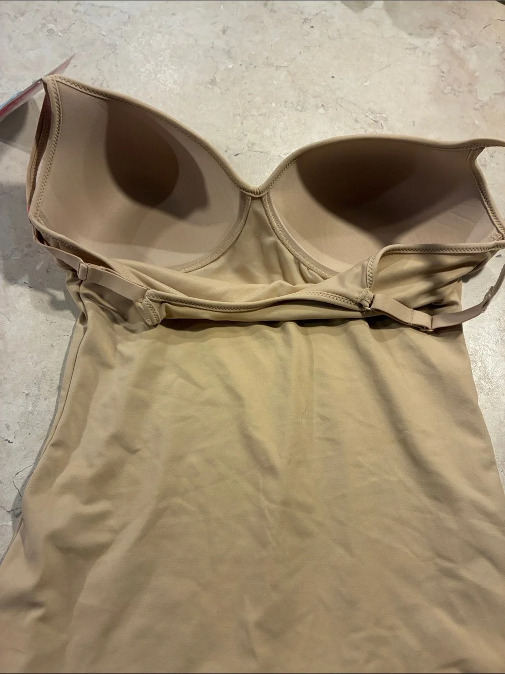 Maidenform Flexees Beige Nude Shaping Chemise with Built-In Cups
